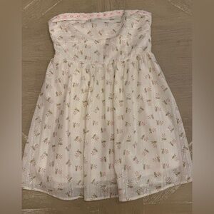 Altar'd State Strapless Dress with Pink Floral Design NWOT